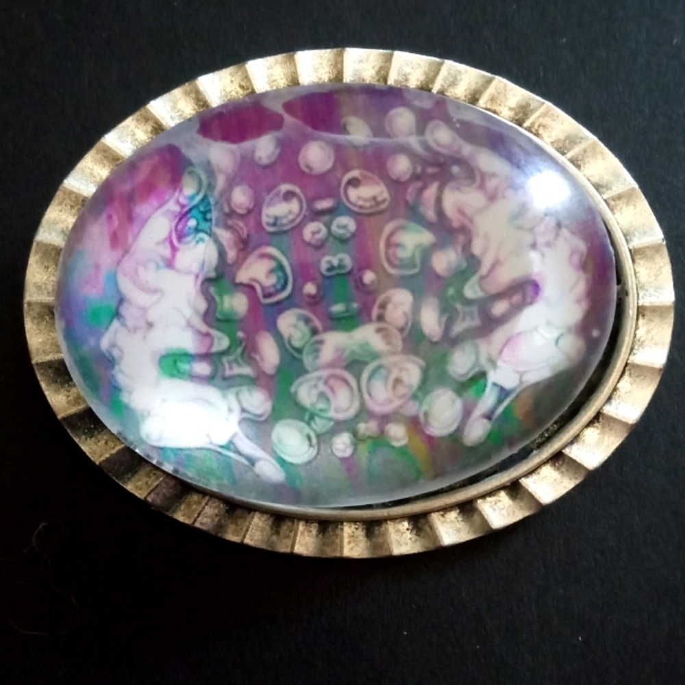 Surreal Art Brooch "Blow"